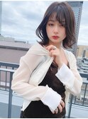 暗髪ふんわり外ハネボブ