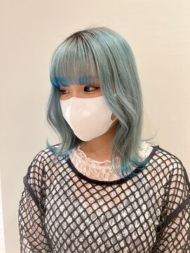 アース コアフュールボーテ 川中島店(EARTH coiffure beaute) スカイブルーグラデーションケアブリーチ