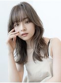 デザインカラー/レイヤーカット/ウェットヘア/オリーブベージュ