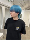 スカイブルー×毛先カラー（表参道）