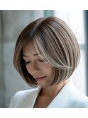 ボブ2　（白髪ぼかしハイライト）