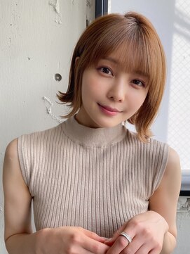 エトラ 渋谷店(etora) 前髪 外ハネボブ ミニウルフ ホワイトグレージュ"