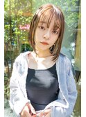 ＃ホワイトグレージュミニウルフチェリーブラウン