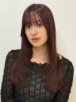 ユーフォリア 銀座(Euphoria)&nbsp;透明感カラー レイヤーカット 顔周りカット カシスブラウン