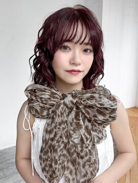 アルバム 池袋(ALBUM) 顔周りレイヤー韓国ヘアくびれミディミディアム_F1020