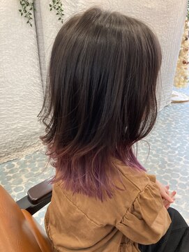 毛先染めパープル