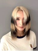 ベリーショートラベンダーグレージュタッセルボブハイライト