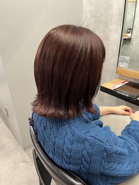 カシスブラウン　切りっぱなし外ハネボブ