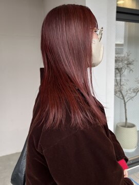 イロウ 天神大名店(IROW) ダブルカラー レッドブラウン 髪質改善 ストレート 10代20代