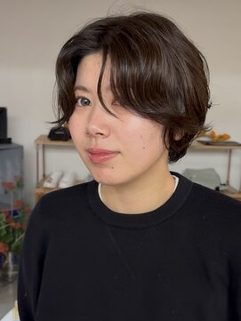 マカロニコースト(macaroni coast) 前髪なしニュアンスパーマショート ショートボブパーマ