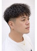 ツイストスパイラル/メンズパーマ/フェード/アップバング