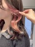 《ポイント可愛い♪》インナーブリーチ+インナーカラー+全体カラー
