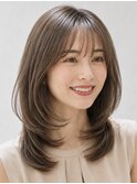 40代50代 若見えレイヤーふんわり くびれ ミディアム 表参道