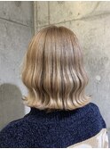 切りっぱなしボブ☆ミルクティーベージュ☆