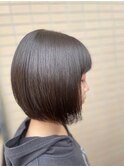 ボブ/髪質改善／ストレート/カーキグレージュ【稲毛】
