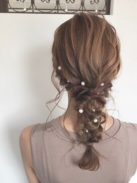 ヘアガーデン ティアラ(Hair Garden TIARA) 大人可愛い編み込みヘアセット×ナチュラル抜け感マロンベージュ