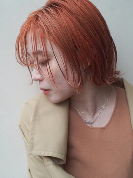 レジュアル(RESSUAL) オレンジ　ボブ　大人かわいい　フェザーバング
