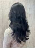 【tetote村山のサロンスタイル】カーキアッシュ 波巻きロング
