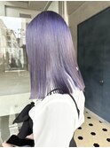 ラベンダーシルバーパープルアッシュケアブリーチ切りっぱなし