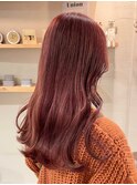 ダブルカラーピンクベージュベージュカラーケアブリーチレイヤー