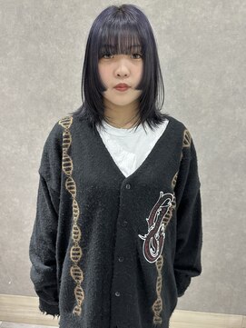 ムード カナザワ(mood kanazawa) 暗めラベンダーに姫カット×レイヤーカット♪