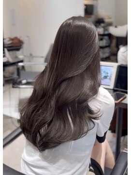 ソヨン 栄2号店(SOYON) 黒髪/グレーベージュ/レイヤーロング/前髪パーマ/髪質改善