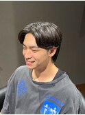 ビジネスツーブロック ミディアムショートウルフ センターパート