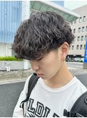 波巻きスパイラルパーマメンズマッシュツイストスパイラルパーマ