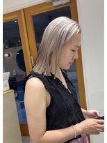 スタン 渋谷(Stam)&nbsp;ミルクティーホワイトベージュハイトーンボブケアブリーチ渋谷