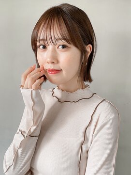 アグノス 青山(Agnos) ミニウルフ デジタルパーマ サイドバング 小顔 レイヤー