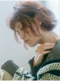 【emu井上信洋】ピンクカラーにルーズパーマボブ【エミュ】