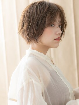 カバーヘア ブリス 川口(COVER HAIR bliss) 暖色系カラー抜け感ひし形フェザーショートボブ309W川口20代30代