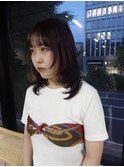 アプリコットオレンジ/くびれヘア/ウェーブショート［新潟］