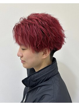 シェノン オム(CHAINON HOMME) 赤髪縦落ちマッシュ