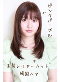 大人可愛い20代30代40美髪ロングレイヤー韓国ヘア顔周り