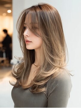 ダル 渋谷/表参道(DAL.) バタフライレイヤーロングレイヤーハイトーングレージュブリーチ