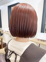 ピンクオレンジで、印象を明るく変える。 [ボブ/ブリーチ/ダブルカラー/インナーカラー/吉祥寺]