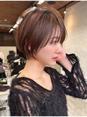 ナチュラルボブ前髪ありイメチェン20代30代40代ショートボブ