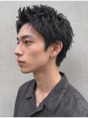 夏カラーブリーチなし無造作ツーブロックアップバングp上尾