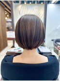 大人可愛い小顔コンパクトボブ/切りっぱなし/20代30代◎