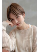 ハバナ 天神(HAVANA)&nbsp;前髪あり大人かわいいショートボブ×ハイライトグレージュ