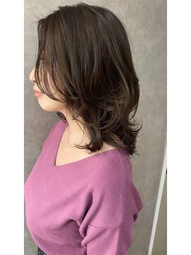 ビアンカ(Bianca) 【Bianca】 大人ガーリーミディアムレイヤー×ピンクブラウン