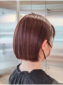 20代30代大人可愛いアッシュベージュくびれボブ耳掛け透明感