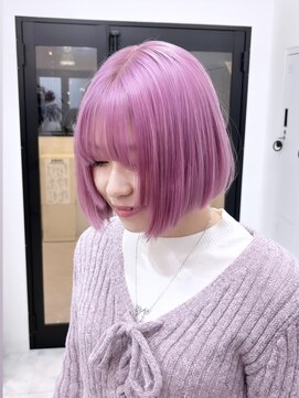 リル 溝の口(LiL) ピンクパープル/溝の口/ブリーチ/ダブルカラー/レイヤーカット