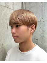 メンズブリーチカラーシースルーマッシュ韓国風センターパート