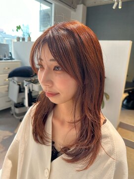 アム(amu) オレンジベージュ/オレンジブラウン/オレンジカラー/くびれヘア