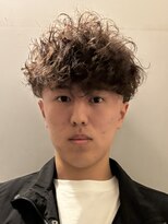 ヘアカロン 熊本本店(Hair CALON)&nbsp;メンズパーマスペインカールフェードブラウンカラー熊本下通