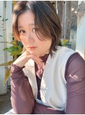 シークレットハイライトで作る透明感カラー×くびれボブ