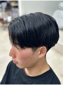 メンズカットセンターパート眉毛カットフェードカット