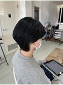 ウルフカット×ネイビー